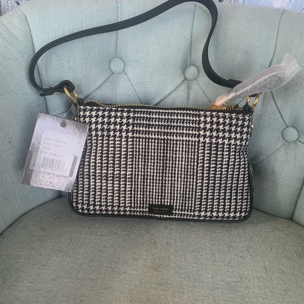 Tom Ford Black and White Crossbody Bag